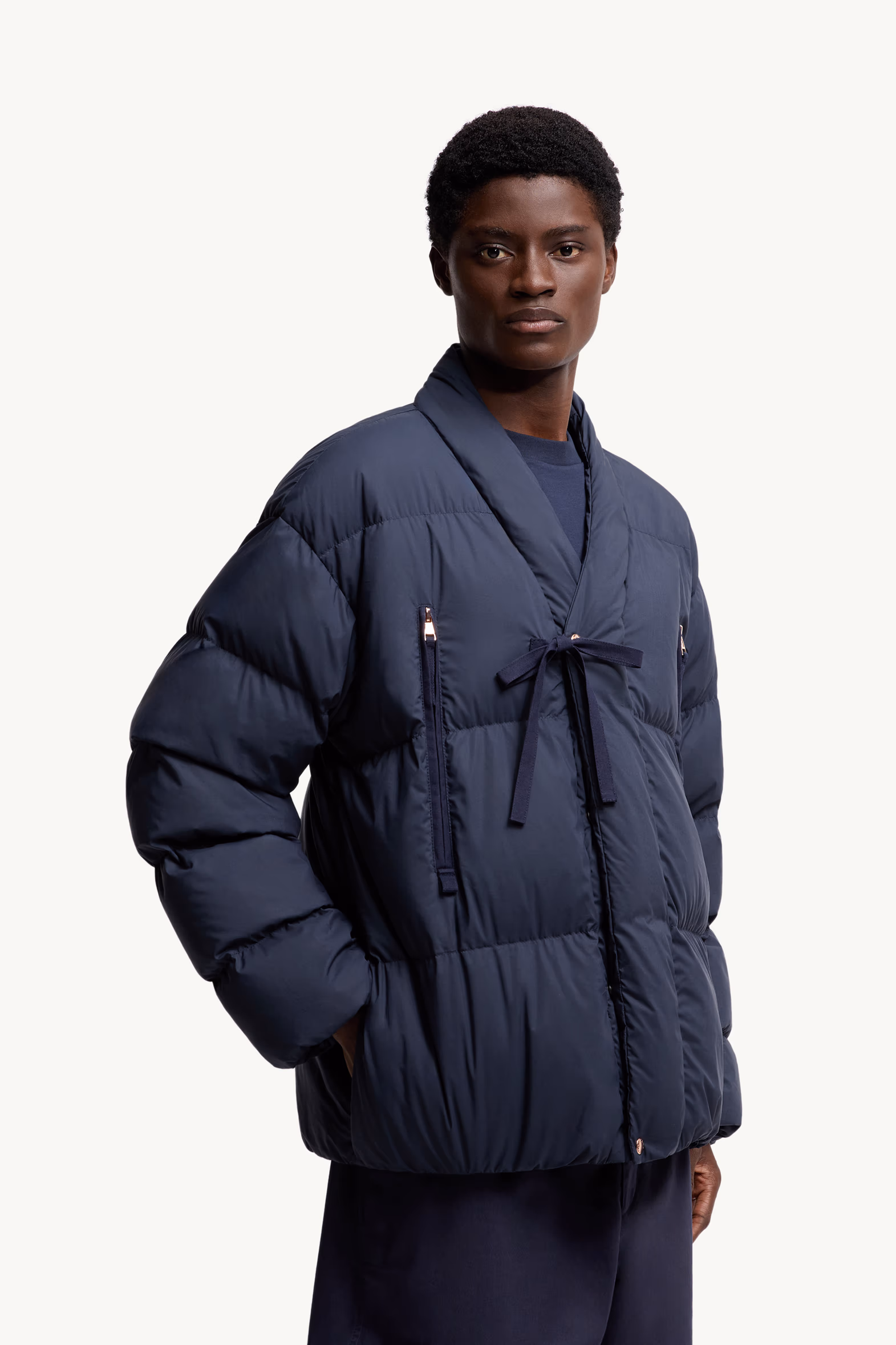 Moncler x Gilga Farm Designed by Donald Glover Tangelo Short Down Jacket Men Navy Blue Moncler 6